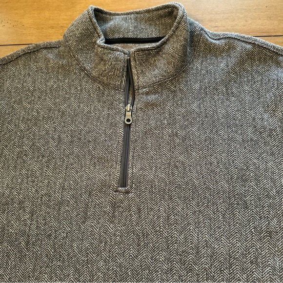 Croft & Barrow Mens Pullover Sweater Size XXL Gray Quarter Zip Long Sleeve - Picture 1 of 12